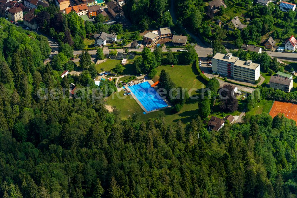 Aerial photograph Triberg im Schwarzwald - Swimming pool of the in Triberg im Schwarzwald in the state Baden-Wuerttemberg, Germany