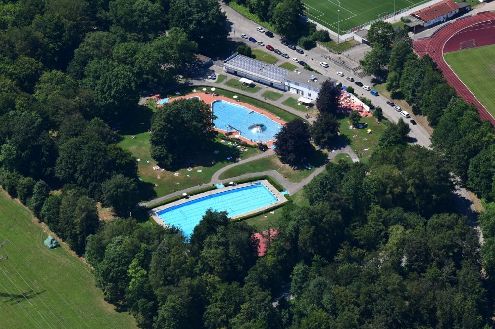 Aerial photograph Bad Säckingen - Swimming pool of the Waldbad in Bad Saeckingen in the state Baden-Wurttemberg, Germany