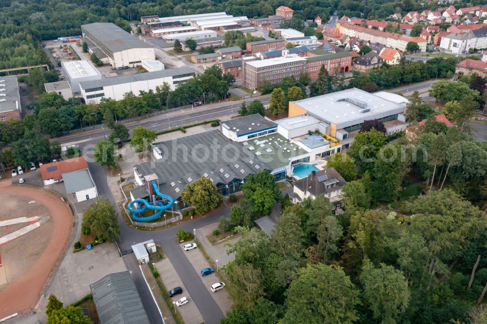 Aerial photograph Eberswalde - Indoor swimming pool Baff in Eberswalde in the state Brandenburg, Germany