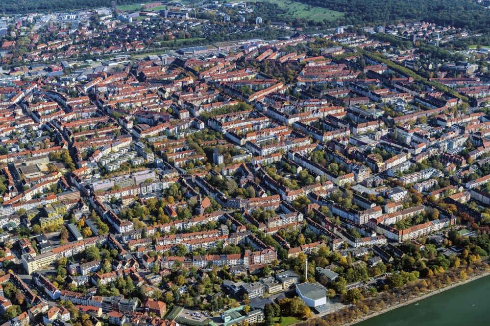 Aerial image Hannover - South Town in Hannover in the state Lower Saxony, Germany