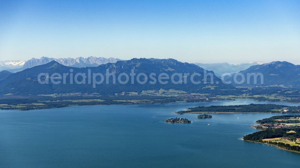 Chiemsee from above - Lake Island Blick ueber den Chiemsee in Chiemsee in the state Bavaria, Germany