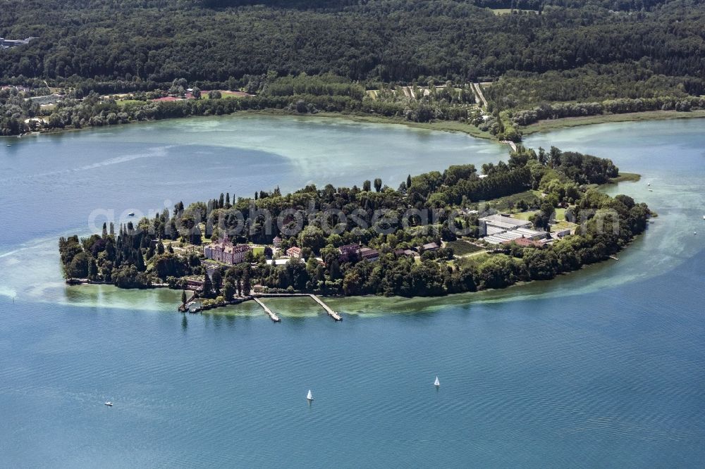 Mainau from the bird's eye view: Lake Island Mainau im Bodensee in Konstanz in the state Baden-Wuerttemberg