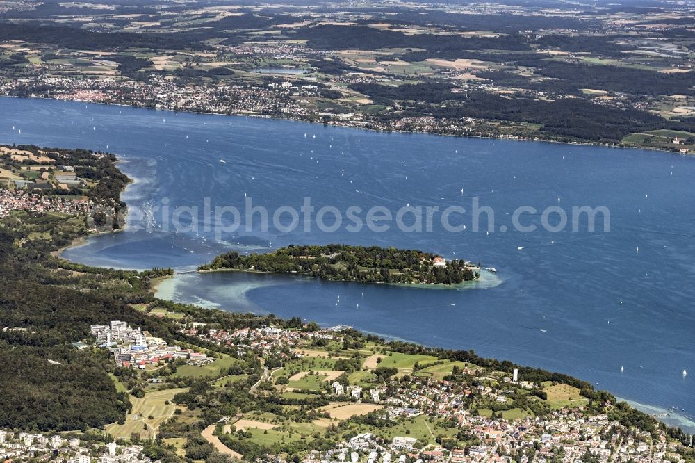 Mainau from above - Lake Island Mainau im Bodensee in Konstanz in the state Baden-Wuerttemberg
