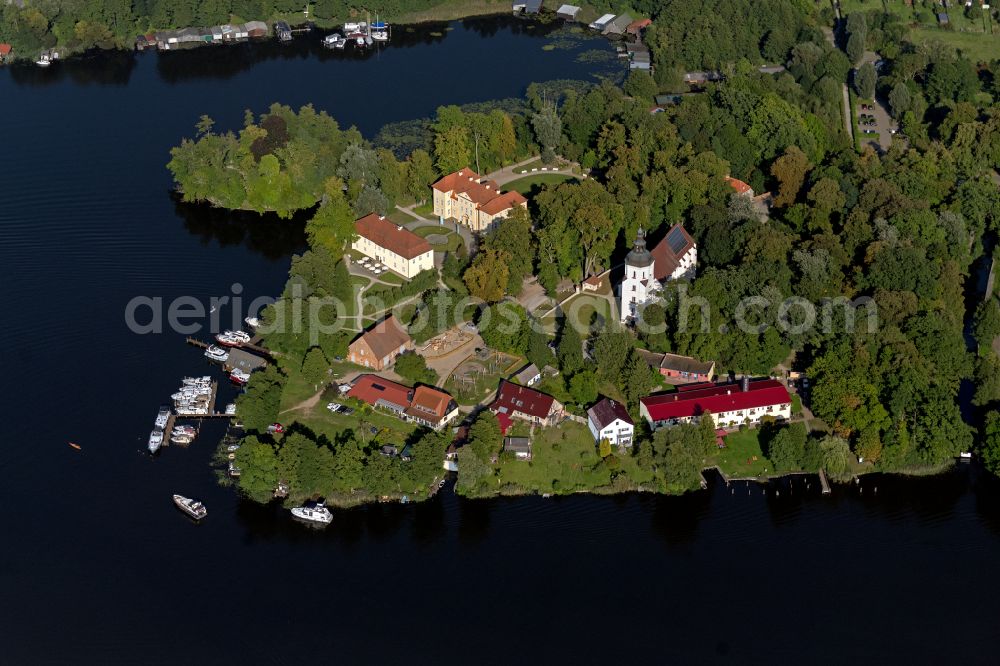 Aerial image Mirow - Lake Island on the Mirower Lake in Mirow in the state Mecklenburg - Western Pomerania
