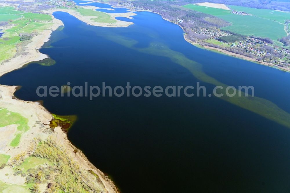 Aerial photograph Oberuckersee - Lake Island in the Oberuckersee in the state Brandenburg, Germany
