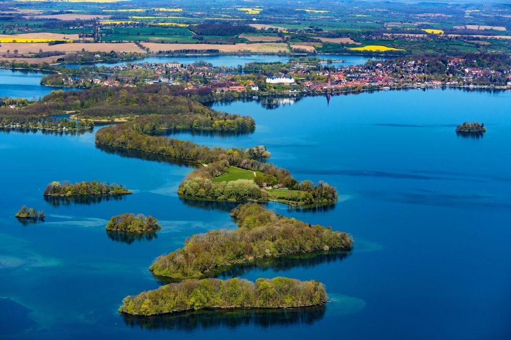 Plön from above - Lake Island on the Grossen Ploener See in Ploen in the state Schleswig-Holstein