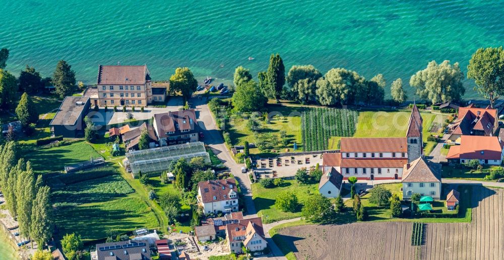 Aerial photograph Reichenau - Lake Island in Reichenau in the state Baden-Wurttemberg, Germany