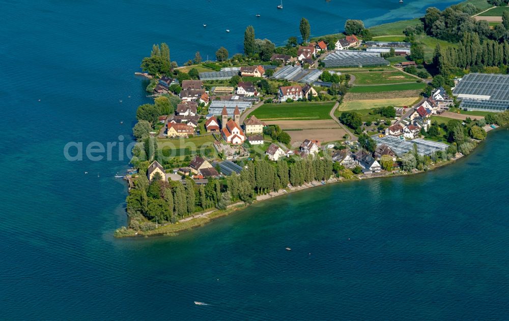 Aerial photograph Reichenau - Lake Island in Reichenau in the state Baden-Wurttemberg, Germany