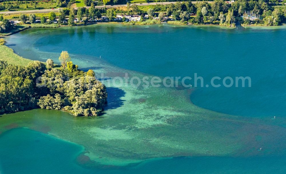 Aerial image Reichenau - Lake Island in Reichenau in the Bodensee in state Baden-Wurttemberg, Germany