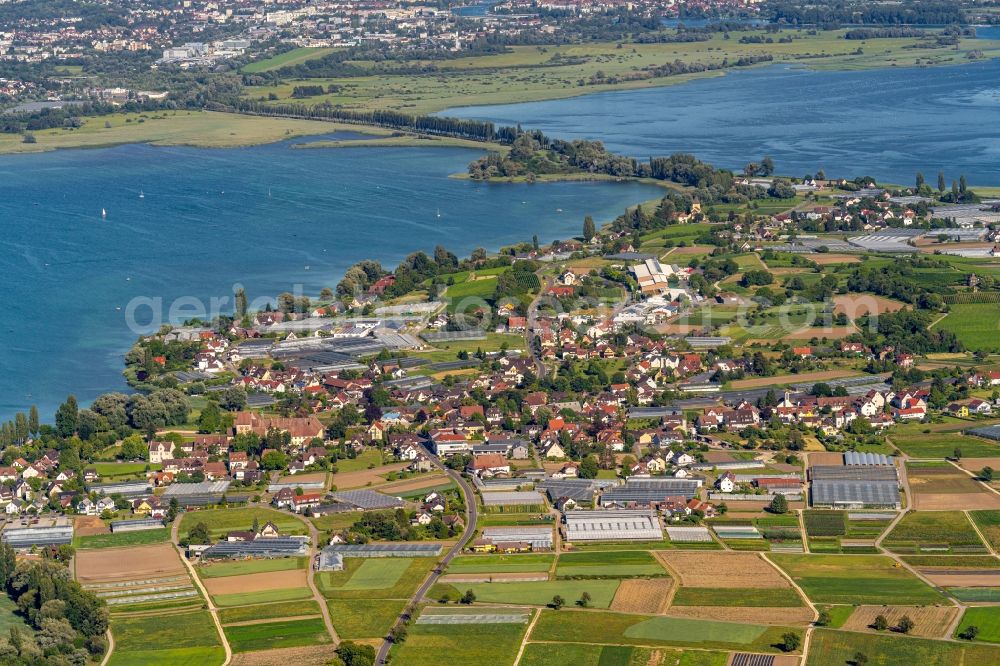 Aerial photograph Reichenau - Lake Island in Reichenau in the Bodensee in state Baden-Wurttemberg, Germany