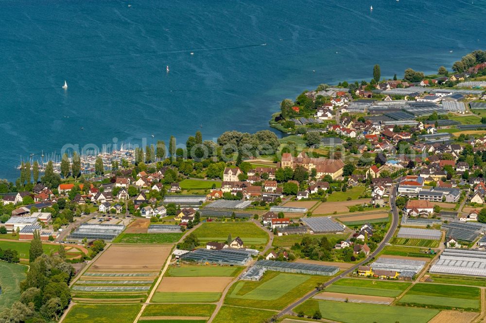 Aerial photograph Reichenau - Lake Island in Reichenau in the Bodensee in state Baden-Wurttemberg, Germany