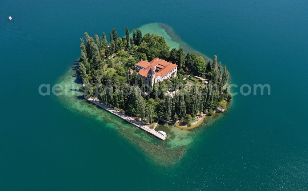 Bristane from above - Lake Island Visovac in Bristane in Sibensko-kninska zupanija, Croatia