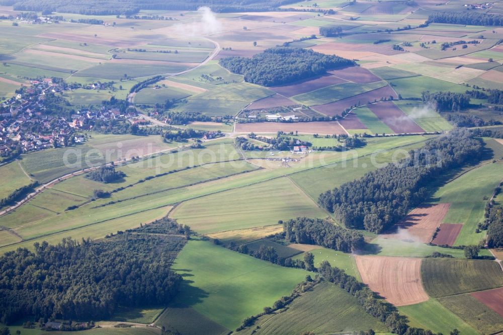 Aerial photograph Hilzingen - Gliding field on the airfield of Binningen in the district Binningen in Hilzingen in the state Baden-Wuerttemberg