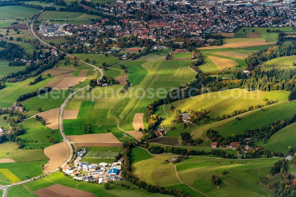 Aerial image Kirchzarten - Gliding field on the airfield of Kirchzarten in Kirchzarten in the state Baden-Wurttemberg, Germany