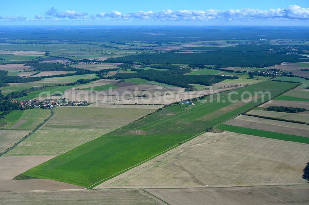 Aerial image Lüsse - Gliding field on the airfield of in Luesse in the state Brandenburg, Germany