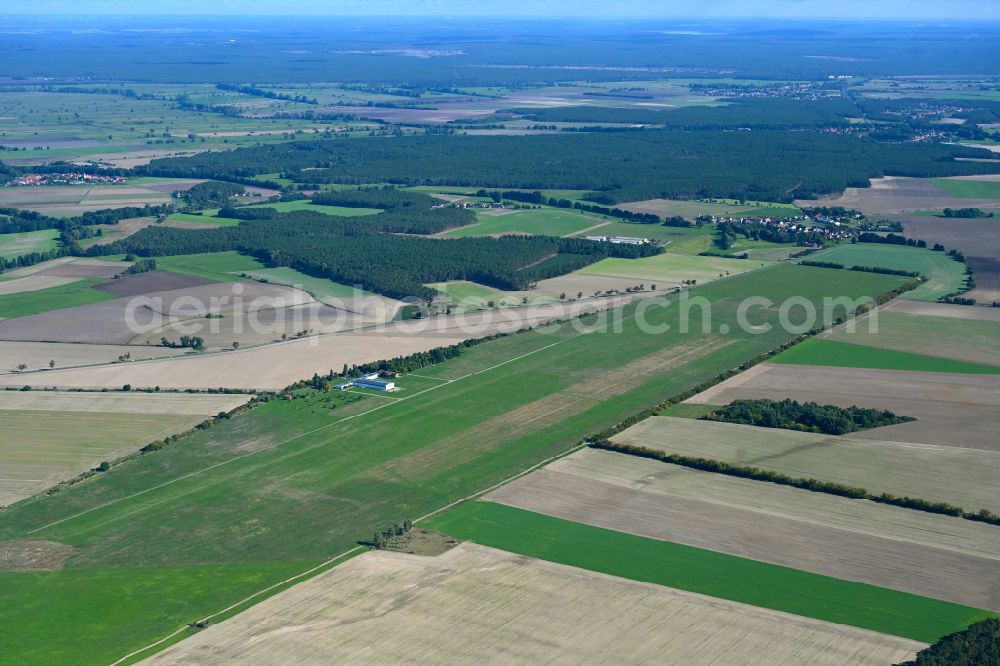 Aerial photograph Lüsse - Gliding field on the airfield of in Luesse in the state Brandenburg, Germany