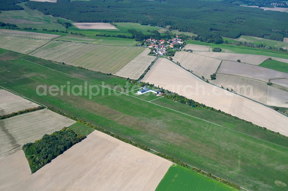 Lüsse from above - Gliding field on the airfield of in Luesse in the state Brandenburg, Germany