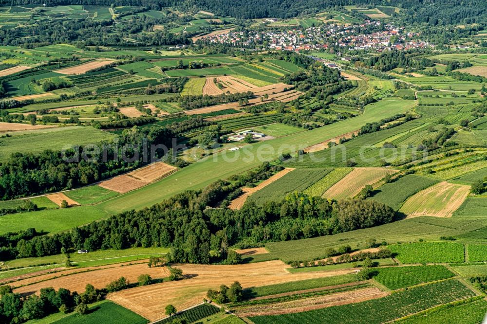 Aerial image Ettenheim - Gliding field on the airfield of Sonderlandeplatz Altdorf - Wallburg in Ettenheim in the state Baden-Wurttemberg, Germany