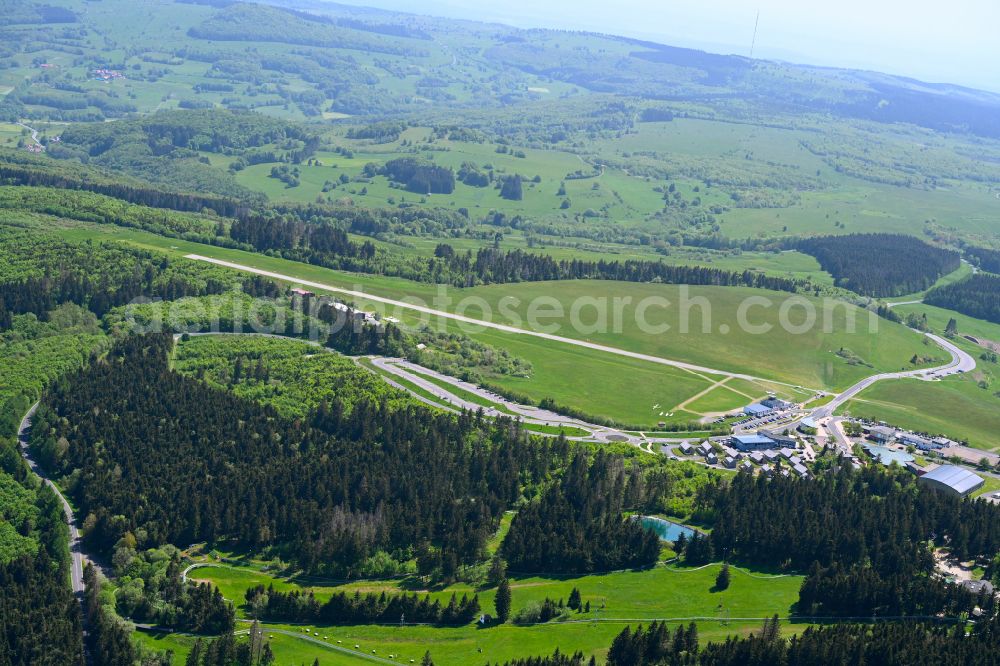 Aerial photograph Gersfeld (Rhön) - Gliding field on the airfield of Wasserkuppe in Gersfeld (Rhoen) at the Rhoen in the state Hesse, Germany