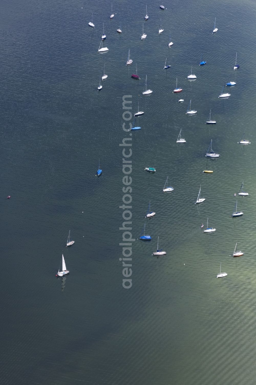 Aerial photograph Inning am Ammersee - Sailboats in the harbor in Inning am Ammersee in the state Bavaria, Germany