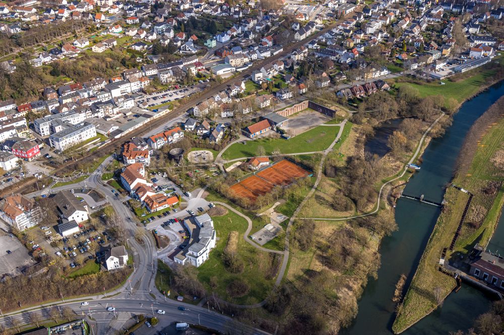 Aerial image Fröndenberg/Ruhr - Tourist attraction and sightseeing Froendenberger Trichter in Froendenberg/Ruhr at Sauerland in the state North Rhine-Westphalia, Germany