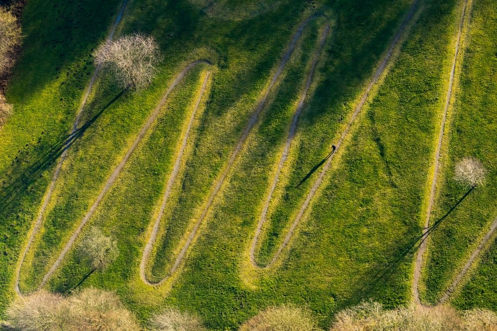 Aerial image Ennepetal - Serpentine-shaped curve of a road guide in Ennepetal in the state North Rhine-Westphalia, Germany