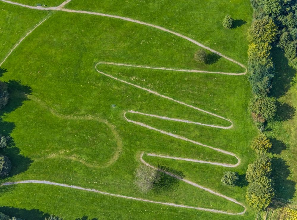 Aerial image Ennepetal - Serpentine-shaped curve of a road guide in Ennepetal in the state North Rhine-Westphalia, Germany