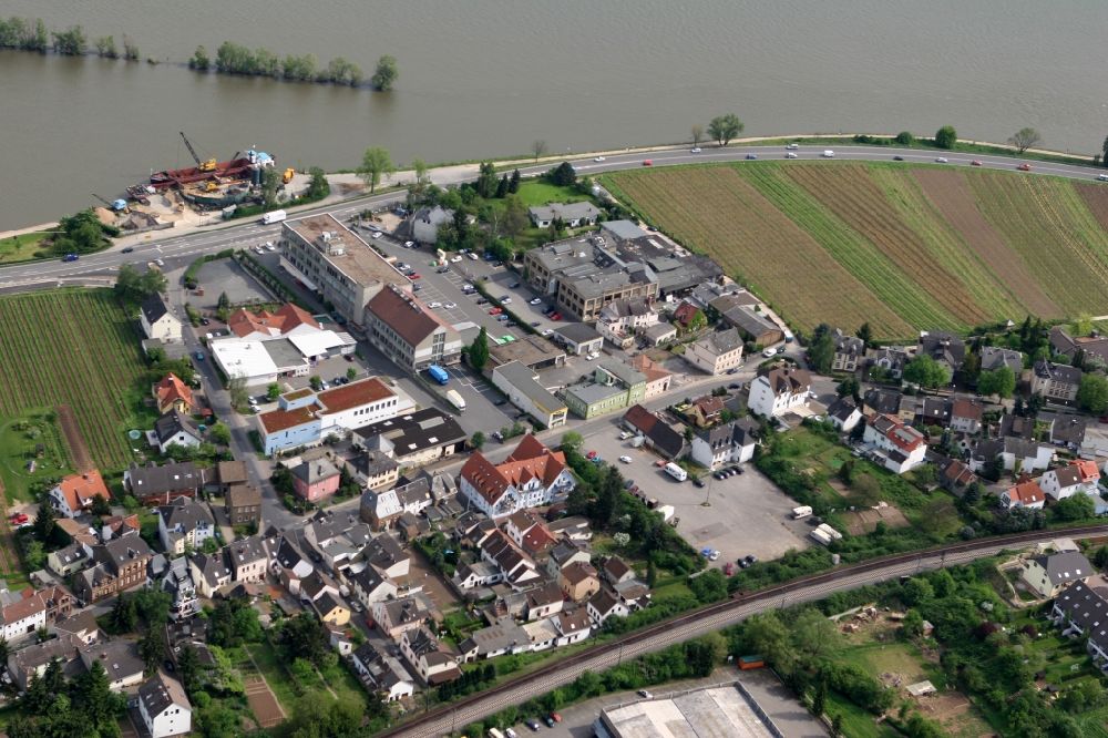 Aerial photograph Oestrich-Winkel - Settlements on the banks of the Rhine in Oestrich-Winkel in Hesse