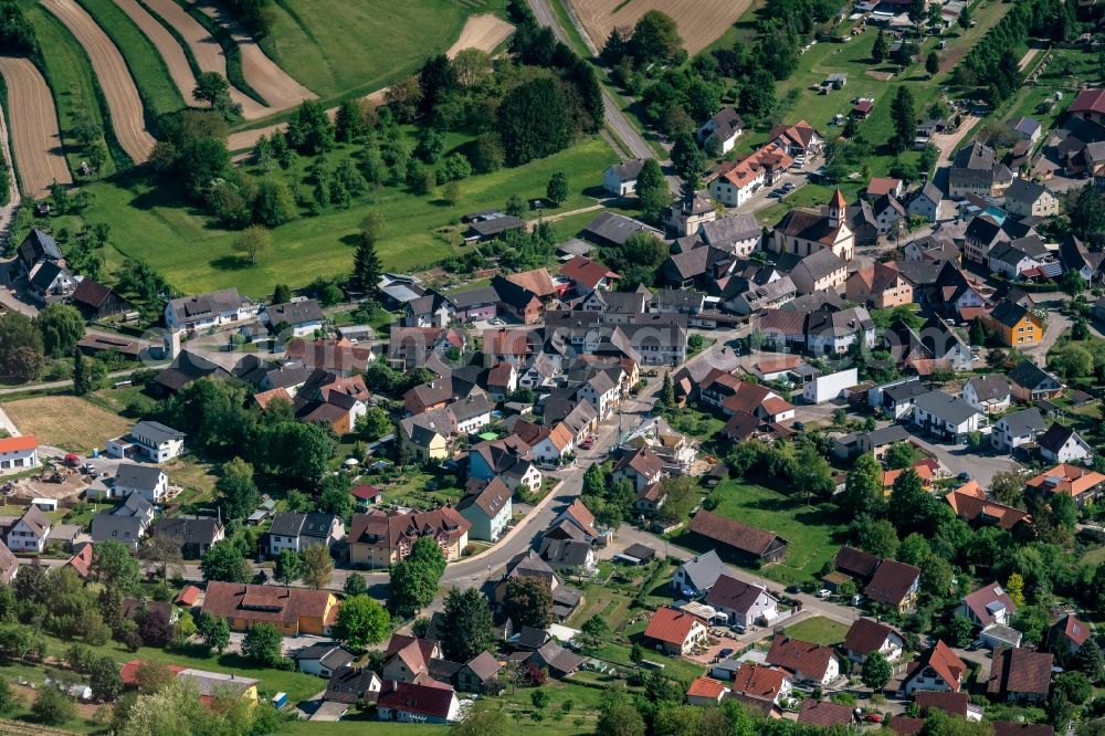 Ettenheim from above - The district in Ettenheimweiler in the state Baden-Wurttemberg, Germany