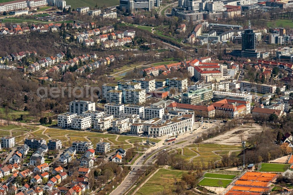 Stuttgart from above - The district on Killesberg in Stuttgart in the state Baden-Wuerttemberg, Germany