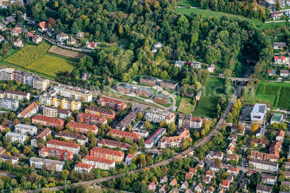 Aerial photograph Freiburg im Breisgau - The district on Merzhausener Strasse in Freiburg im Breisgau in the state Baden-Wuerttemberg, Germany