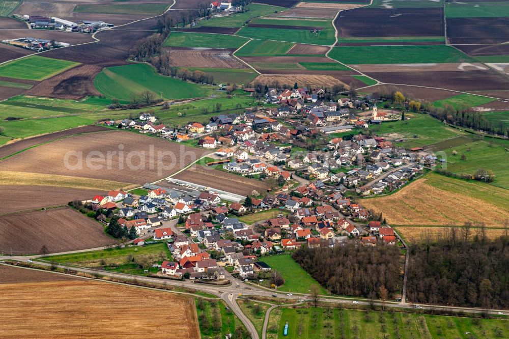 Neuried from the bird's eye view: The district Muellen in Neuried in the state Baden-Wurttemberg, Germany