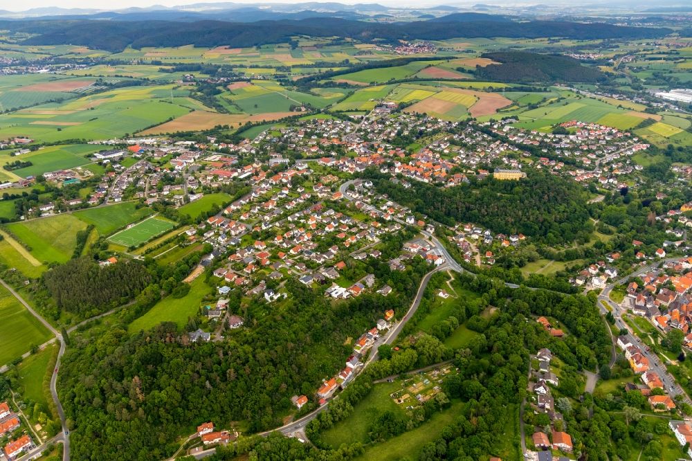 Bad Wildungen from above - The district in the district Alt Wildungen in Bad Wildungen in the state Hesse, Germany