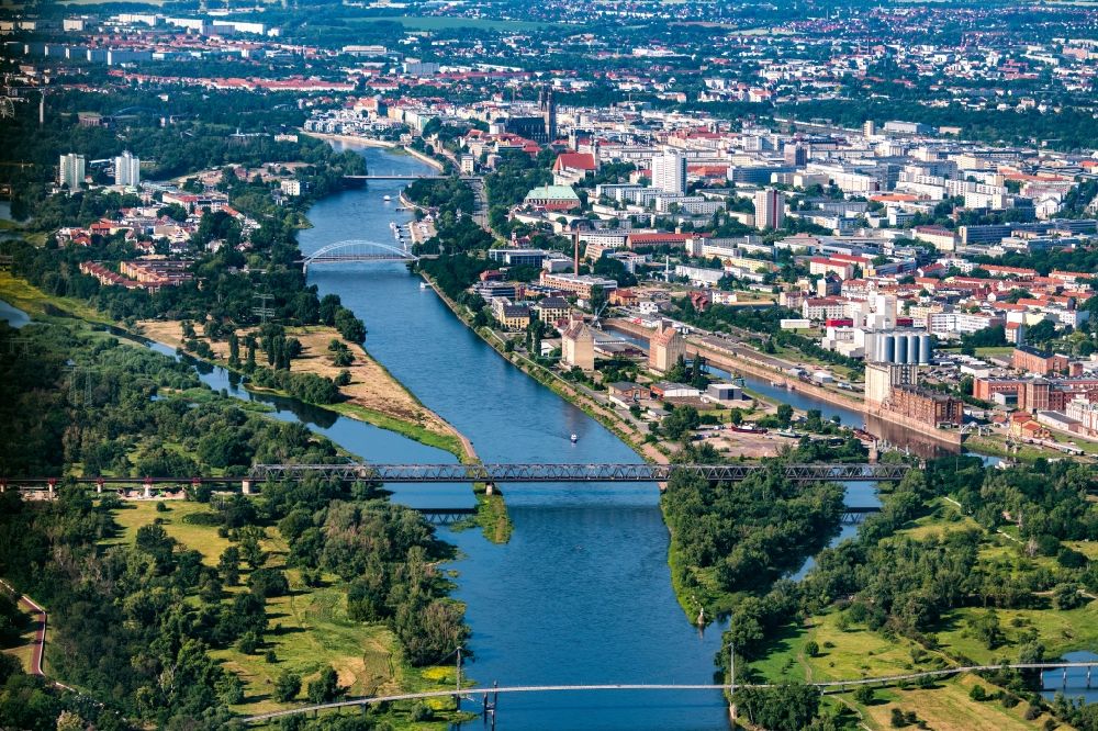 Magdeburg from above - The district in the district Alte Neustadt in Magdeburg in the state Saxony-Anhalt, Germany