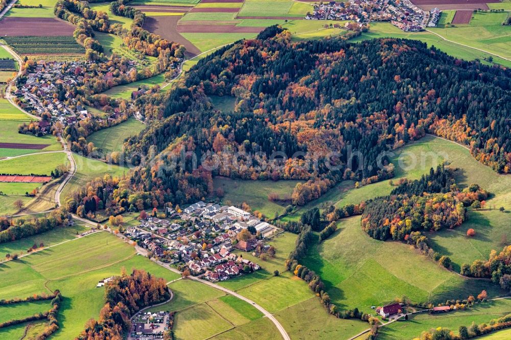 Unteribental from above - The district Ortsteil von Buchenbach in Unteribental in the state Baden-Wuerttemberg, Germany