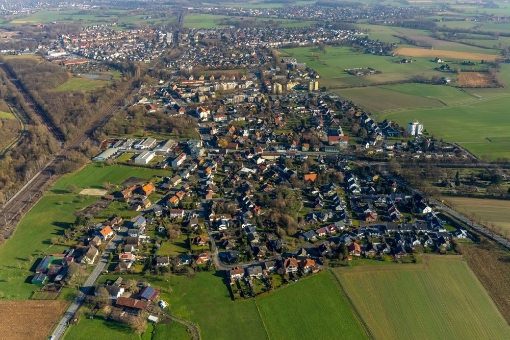 Aerial image Hamm - The district Pelkum in Hamm in the state North Rhine-Westphalia, Germany