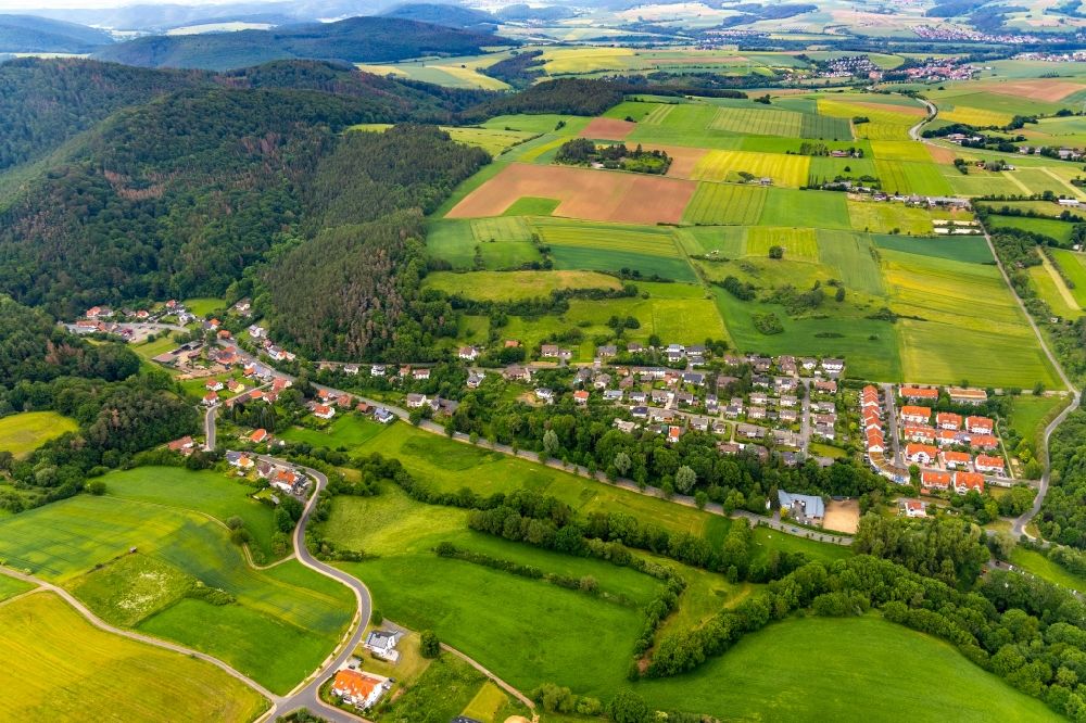 Bad Wildungen from the bird's eye view: The district in the district Reitzenhagen in Bad Wildungen in the state Hesse, Germany