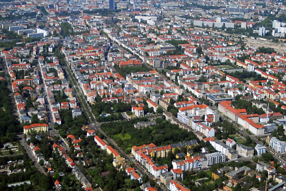 Leipzig from above - The district in the district Suedvorstadt in Leipzig in the state Saxony, Germany