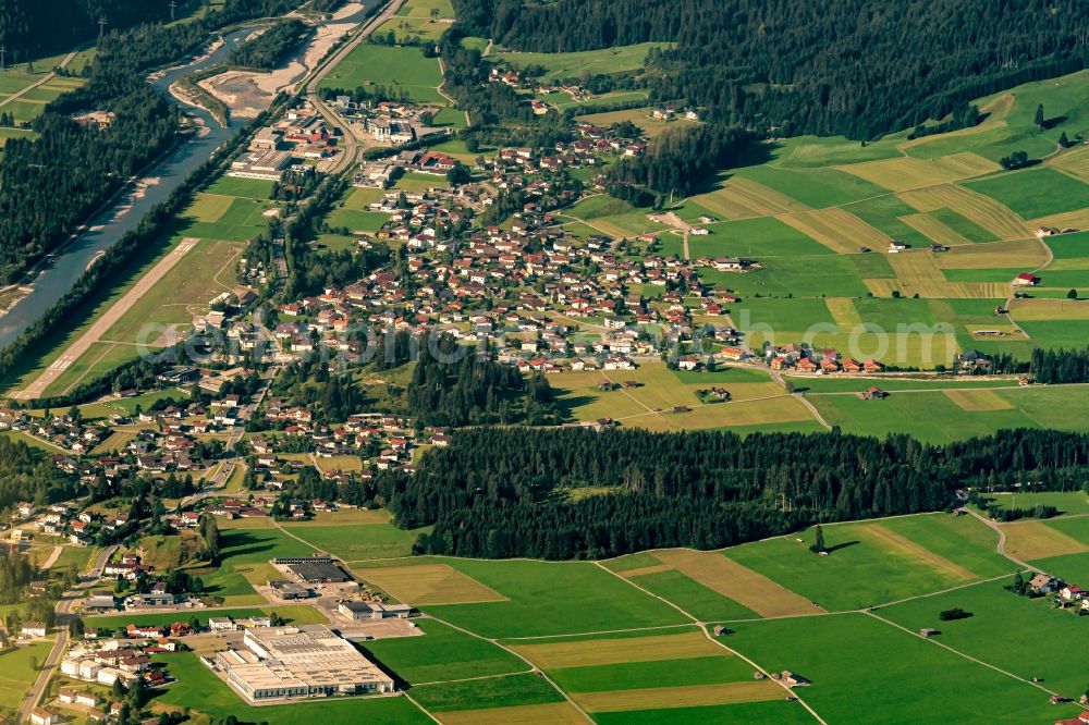 Aerial image Höfen - The district Reute with Flugplatz in Hoefen in Tirol, Austria