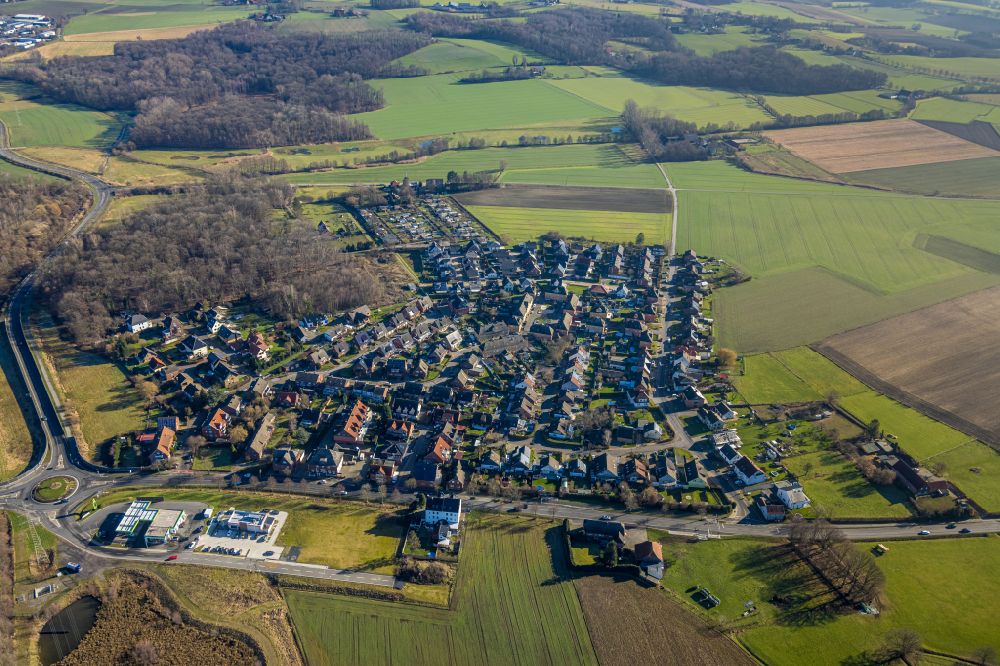 Aerial image Selm - The district on street Waldweg in Selm in the state North Rhine-Westphalia, Germany