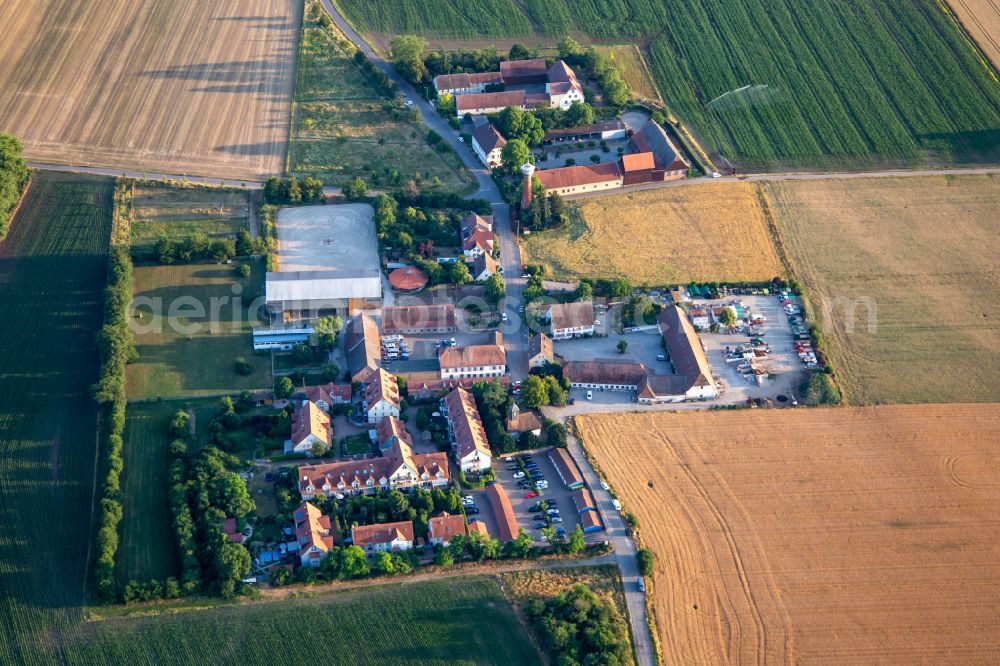 Aerial image Straßenheim - The district on street Ortsstrasse in Strassenheim in the state Baden-Wuerttemberg, Germany