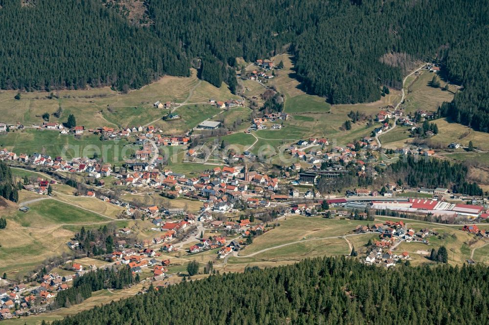 Aerial photograph Baiersbronn - The district Teilgemeinde Mitteltal in Baiersbronn in the state Baden-Wuerttemberg, Germany