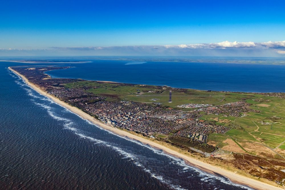 Aerial image Sylt - Settlement area of Westerland and Tinnum on Sylt in the state of Schleswig-Holstein, Germany