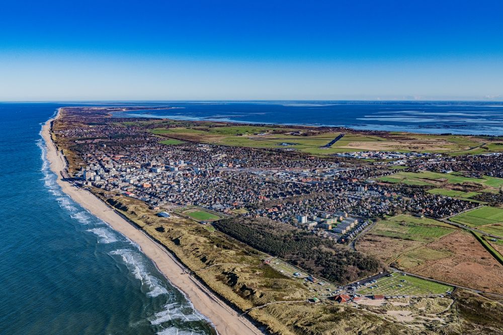 Aerial image Sylt - Settlement area of Westerland and Tinnum on Sylt in the state of Schleswig-Holstein, Germany