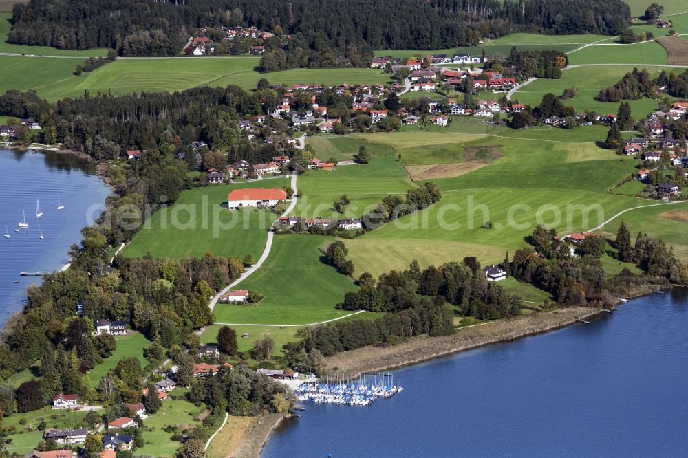 Aerial photograph Breitbrunn am Chiemsee - The district Wolfsberg in Breitbrunn am Chiemsee in the state Bavaria, Germany