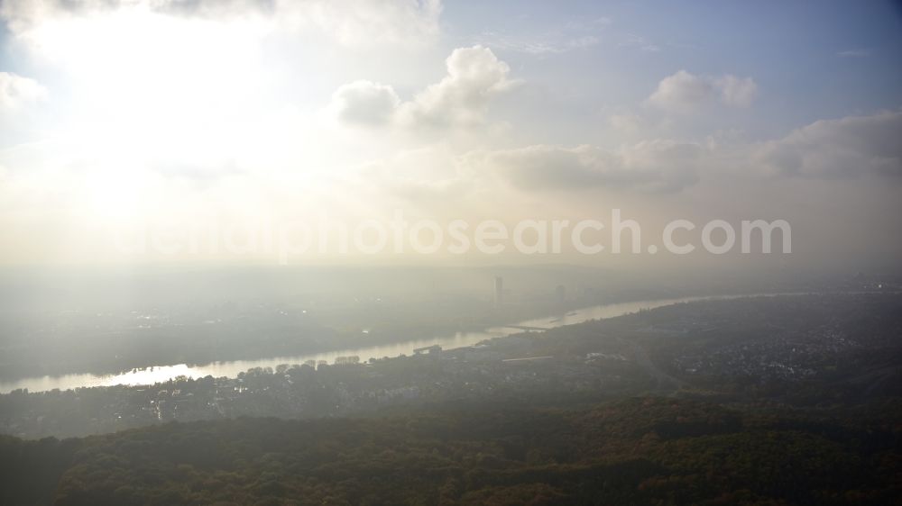 Aerial image Bonn - Silhouette of the fog downtown area in the district Gronau in Bonn in the state North Rhine-Westphalia, Germany