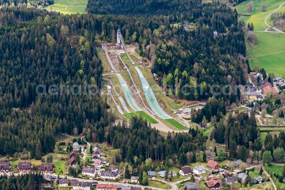 Aerial photograph Hinterzarten - Ski sporting event at the event area in Hinterzarten in the state Baden-Wuerttemberg