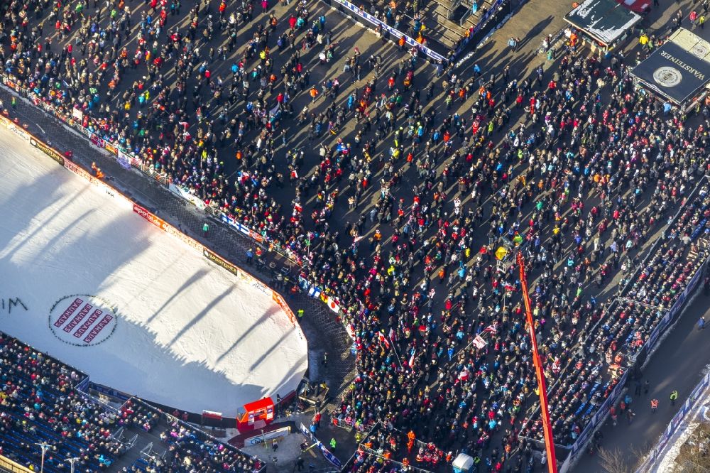 Aerial photograph Willingen - Ski jumping at the World Ski Cup in Willingen 2014 in Willingen ( Upland ) in Hesse - Germany