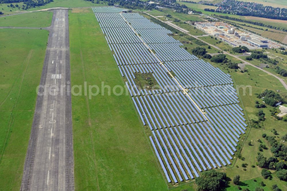 Aerial image Werneuchen - Construction preparation for the Solar Park / photovoltaic system Werneuchen