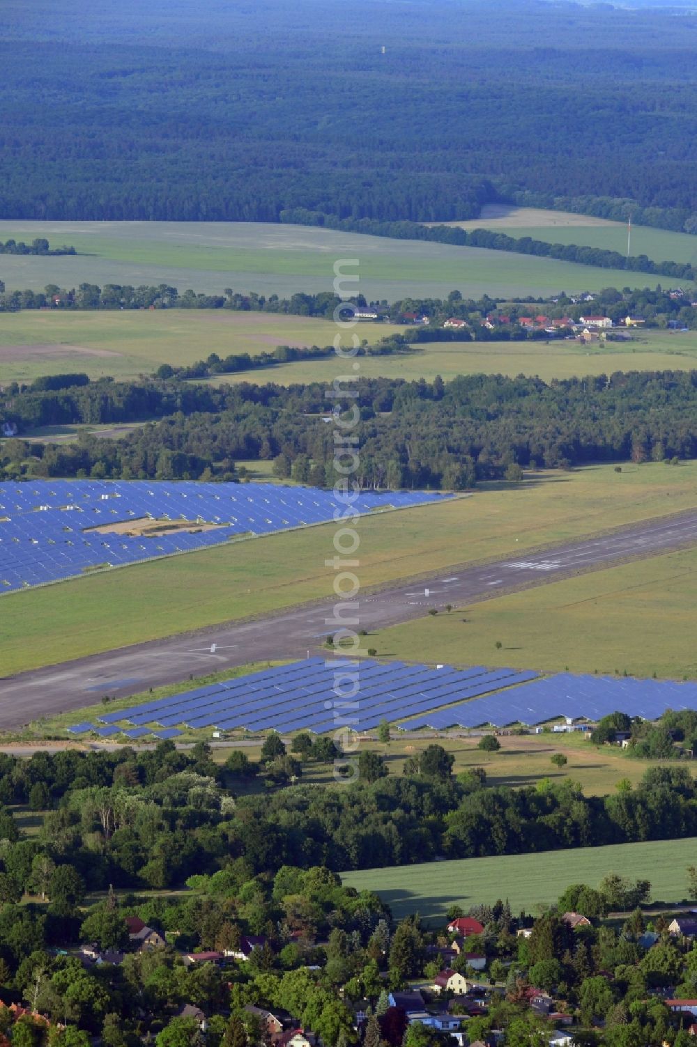 Aerial photograph Werneuchen - Construction preparation for the Solar Park / photovoltaic system Werneuchen